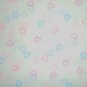 5/8 Yard Pastel Pink & Blue Hearts on White Cotton Fabric Bolt End