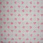 Pastel Pink Heart Diamonds on White Cotton Fabric Bolt End