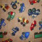 FQ Construction & Rescue Vehicles on Tan Cotton Fabric Fat Quarter