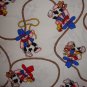 FQ Rodeo Cowboy Bunny Rabbit on White Cotton Fabric Fat Quarter