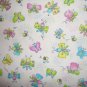 FQ SSI Kidstuff Zippity Zoo Da Baby Butterfly & Bee Toss on White Fabric Fat Quarter