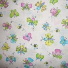 F8 SSI Kidstuff Butterfly & Bee Toss on White Cotton Fabric Fat Eighth F8th by Cheri Strole