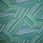 F8 Blue Green Purple White Geometric Shapes on Green Cotton Fabric Fat Eighth F8th