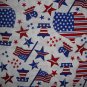 BTY Americana Stars and American Flag on White Fabric By the Yard