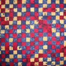Antiqued Red White & Blue Patchwork Squares Fabric Fat Quarter FQ