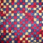 Antiqued Red White & Blue Patchwork Squares Fabric Fat Quarter FQ