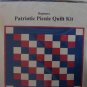 Patriotic Picnic Quilt Kit with Red White Blue Fabrics Beginner Weekend Project