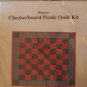 Checkerboard Gameboard Picnic Quilt Kit with Black Gray Red Fabrics Beginner Weekend Project