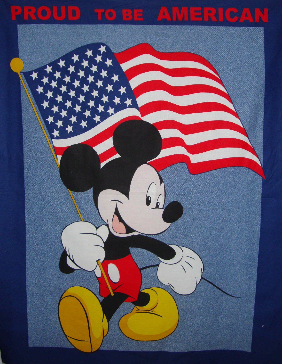 Disney Classic Mickey Mouse Proud to Be American Cotton Wall Hanging