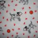 FQ Dalmatian Dogs on White Cotton Flannel Fabric Fat Quarter