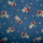 1.5 Yard Moda 26 Letters Housework Gardening Fishing Bear on Blue Cotton Fabric Bolt End