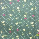 1.5 Yard CHANTECLAIRE CLASSIC BLOOMS Leaves on Green REPRO COTTON FABRIC BOLT END