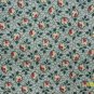 1.5+ Yard CHANTECLAIRE CLASSIC BLOOMS Red Yellow Flowers on Green REPRO COTTON FABRIC Bolt End