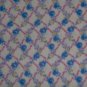1 1/3 Yard RJR Hooked on Hankies Blue Pink Yellow Flowers Lattice Fabric Bolt End