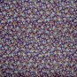 FQ Blue Flowers on Dark Purple Calico Fabric Fat Quarter