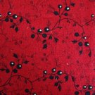 BTY Tiny Black Flowers on Red In the Beginning Blended Collection Fabric By the Yard