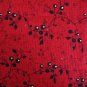 BTY Tiny Black Flowers on Red In the Beginning Blended Collection Fabric By the Yard