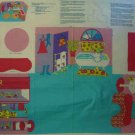 Barbie Fold and Go Bathroom Add A Room Cotton Fabric Panel LAST ONE!