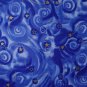 F8 Pegasus Gold Stars on Blue Swirls Mystical Cotton Fat Eighth F8th by Fabric Visions