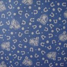 FQ 1930's Era Designs Horses & Horseshoes on Blue Cotton Fabric Fat Quarter