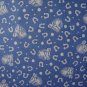 FQ 1930's Era Designs Horses & Horseshoes on Blue Cotton Fabric Fat Quarter