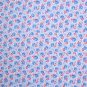 3/4 Yard Blue & Red Flowers on Blue Cotton Flannel Fabric Bolt End
