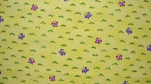 FQ SSI Kidstuff Once Upon A Time Again Butterflies on Yellow Fabric Fat Quarter