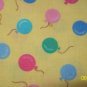 FQ Red Blue Green Gold Teal Balloons on Yellow Kids Cotton Fabric Fat Quarter