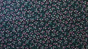 FQ Tiny Pink and Yellow Calico Flowers on Black Cotton Peter Pan Fabric Fat Quarter