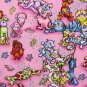 FQ Pack Doggity Woggles & Catnipz Pink & Yellow Cotton Fabric Fat Quarters