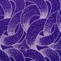 1/4+ Yard White Curves on Purple Cotton Fabric Bolt End