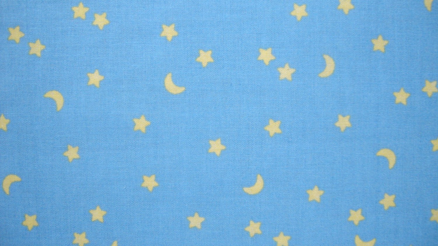 F8 Yellow Stars & Moon on Baby Blue Kids Cotton Fabric Fat Eighth F8th