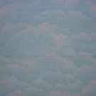 FQ Cotton Candy Blue Green Sky Clouds Fabric Fat Quarter