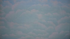 FQ Cotton Candy Blue Green Sky Clouds Fabric Fat Quarter