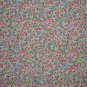 3/8 Yard Pink Blue & Purple Flower Calico on Tan Fabric Bolt End