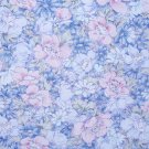 1/3 Yard Pink & Blue Flowers Allover Fabric Bolt End