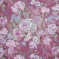 3/8 Yard Pink Blue & Purple Flowers on Mauve Fabric Bolt End