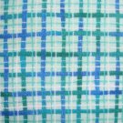 Green Blue & White Plaid Cotton Fabric Bolt End