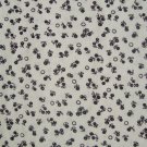 1/2+ Yd Vintage Schwartz Liebman Textile Black Flowers on White Cranston Print Works Fabric Bolt End