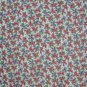 3/4+ Yard Red & Purple Calico Flowers on White Cotton Fabric Bolt End