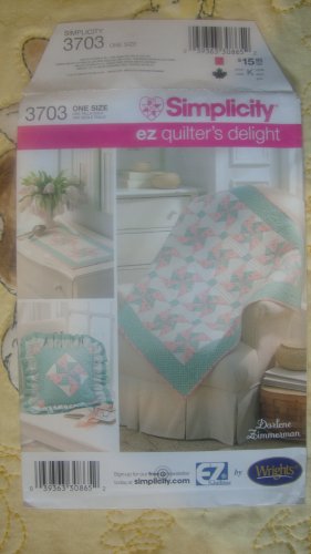 Simplicity EZ Quilter's Delight Nursery Baby Quilt Changing Pad Pillow Pattern # 3703