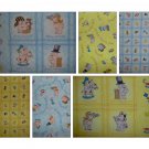 Key to the Future Blue & Yellow Fat Quarter FQ Kids Cartoon Fabric Lot Value Pack by Print Concepts