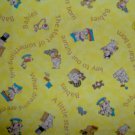 BTY Key to the Future Yellow Famous Baby and Toy Toss Cartoon Kids Fabric by Print Concepts