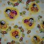 Love Bugs Yellow Lady Bugs and Flowers on Toile Cotton Fabric 1+ Yard LAST PIECE!