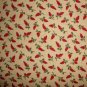 3.5 Yards Quilt Club Red Flowers on Tan RJR Thimbleberries Lynette Jensen Backing Fabric