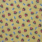 FQ RJR Few of My Favorite Things Red Blue Flowers on Yellow Quilting Fabric Fat Quarter