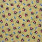 FQ RJR Few of My Favorite Things Red Blue Flowers on Yellow Quilting Fabric Fat Quarter