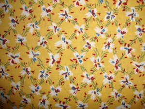 BTY Thimbleberries Daisy Days Flowers on Reproduction Yellow RJR Fabric by Lynette Jensen