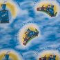The Little Engine That Could Blue Train Toss Kids Fabric BTY SMALL DEFECT PLEASE READ