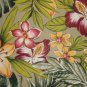 Tropical Yellow Red Floral Lily & Fern on Sage Green 52" wide Home Decor Fabric 2 3/8+ Yard Remnant